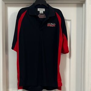Men's Black and Red Polo Shirt